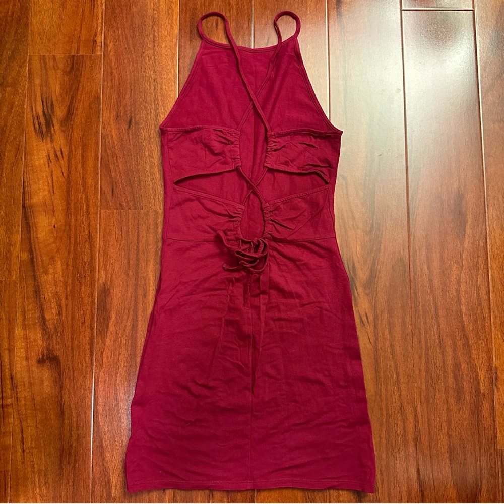Raspberry Adjustable Tie Open Back Bodycon Mini D… - image 4